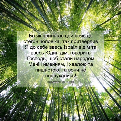 Picture 07 - Єремія 13:11 UKR - Бо як прилягає цей пояс до - Bible Verse Picture