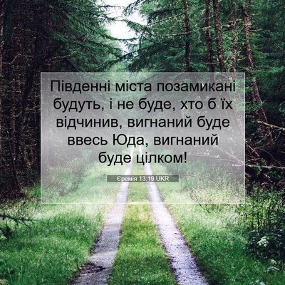 Picture 07 - Єремія 13:19 UKR - Південні міста позамикані - Bible Verse Picture