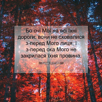 Picture 07 - Єремія 16:17 UKR - Бо очі Мої на всі їхні - Bible Verse Picture