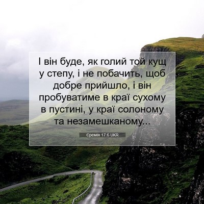 Picture 07 - Єремія 17:6 UKR - І він буде, як голий той кущ - Bible Verse Picture