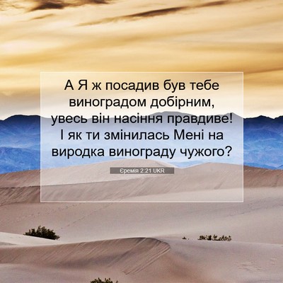 Picture 07 - Єремія 2:21 UKR - А Я ж посадив був тебе - Bible Verse Picture