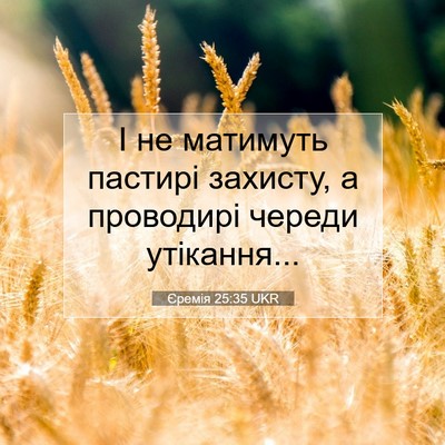 Picture 07 - Єремія 25:35 UKR - І не матимуть пастирі - Bible Verse Picture