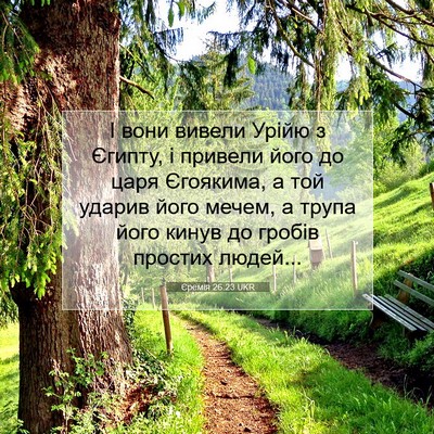 Picture 07 - Єремія 26:23 UKR - І вони вивели Урійю з - Bible Verse Picture