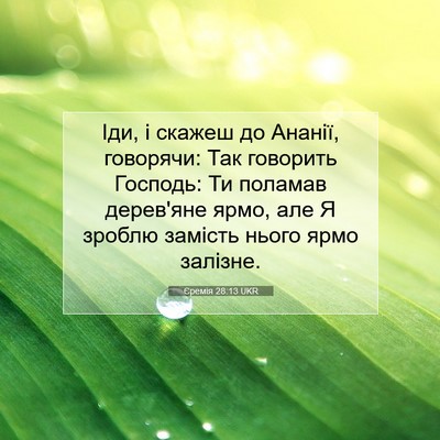Picture 07 - Єремія 28:13 UKR - Іди, і скажеш до Ананії, - Bible Verse Picture