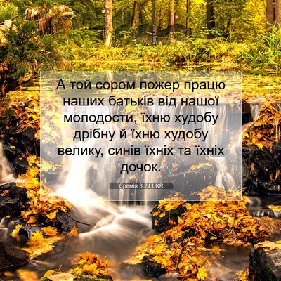 Picture 07 - Єремія 3:24 UKR - А той сором пожер працю - Bible Verse Picture