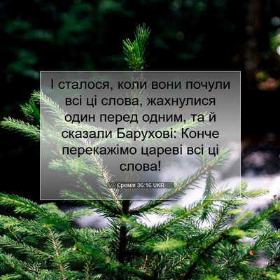 Picture 07 - Єремія 36:16 UKR - І сталося, коли вони почули - Bible Verse Picture