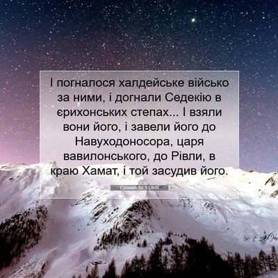 Picture 07 - Єремія 39:5 UKR - І погналося халдейське - Bible Verse Picture