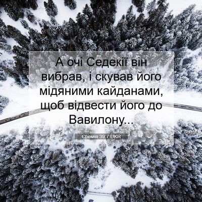 Picture 07 - Єремія 39:7 UKR - А очі Седекії він вибрав, і - Bible Verse Picture