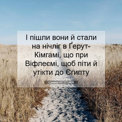 Picture 07 - Єремія 41:17 UKR - І пішли вони й стали на - Bible Verse Picture