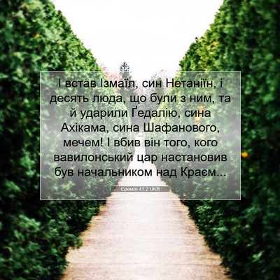 Picture 07 - Єремія 41:2 UKR - І встав Ізмаїл, син - Bible Verse Picture