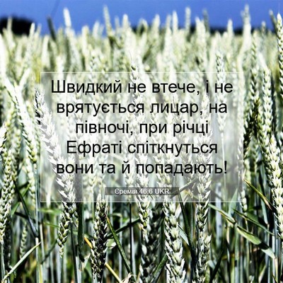 Picture 07 - Єремія 46:6 UKR - Швидкий не втече, і не - Bible Verse Picture