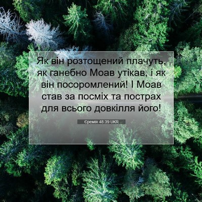 Picture 07 - Єремія 48:39 UKR - Як він розтощений плачуть, - Bible Verse Picture