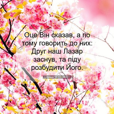 Picture 07 - Івана 11:11 UKR - Оце Він сказав, а по тому - Bible Verse Picture
