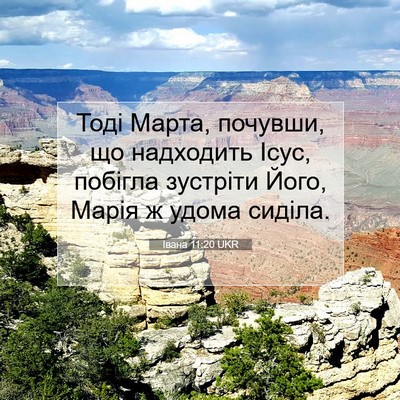 Picture 07 - Івана 11:20 UKR - Тоді Марта, почувши, що - Bible Verse Picture