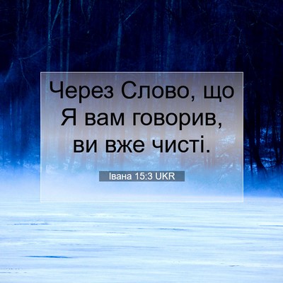 Picture 07 - Івана 15:3 UKR - Через Слово, що Я вам - Bible Verse Picture