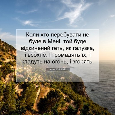 Picture 07 - Івана 15:6 UKR - Коли хто перебувати не - Bible Verse Picture