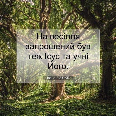 Picture 07 - Івана 2:2 UKR - На весілля запрошений був - Bible Verse Picture
