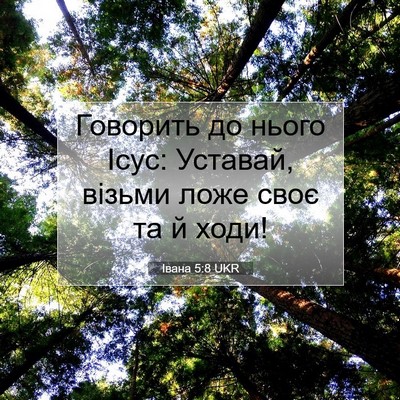 Picture 07 - Івана 5:8 UKR - Говорить до нього Ісус: - Bible Verse Picture