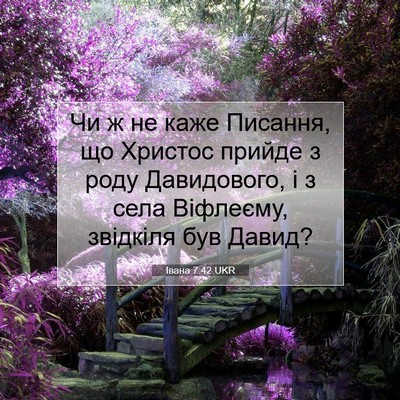 Picture 07 - Івана 7:42 UKR - Чи ж не каже Писання, що - Bible Verse Picture