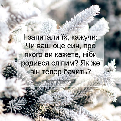 Picture 07 - Івана 9:19 UKR - І запитали їх, кажучи: Чи - Bible Verse Picture