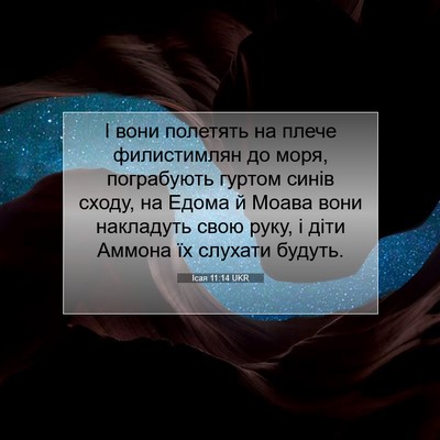 Picture 07 - Ісая 11:14 UKR - І вони полетять на плече - Bible Verse Picture