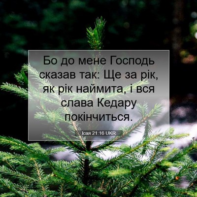 Picture 07 - Ісая 21:16 UKR - Бо до мене Господь сказав - Bible Verse Picture