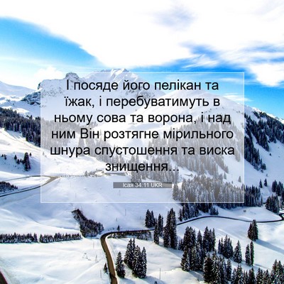 Picture 07 - Ісая 34:11 UKR - І посяде його пелікан та - Bible Verse Picture