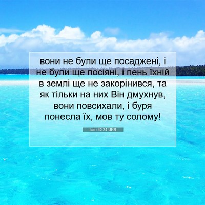 Picture 07 - Ісая 40:24 UKR - вони не були ще посаджені, - Bible Verse Picture