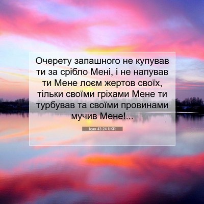 Picture 07 - Ісая 43:24 UKR - Очерету запашного не - Bible Verse Picture