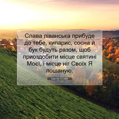 Picture 07 - Ісая 60:13 UKR - Слава ліванська прибуде до - Bible Verse Picture