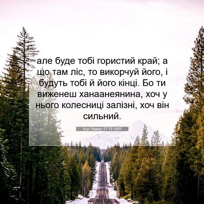Picture 07 - Ісус Навин 17:18 UKR - але буде тобі гористий - Bible Verse Picture