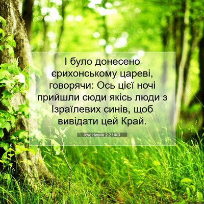Picture 07 - Ісус Навин 2:2 UKR - І було донесено - Bible Verse Picture