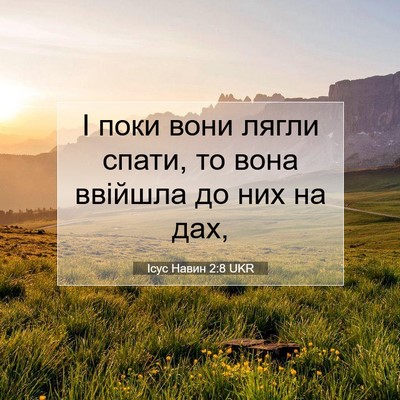 Picture 07 - Ісус Навин 2:8 UKR - І поки вони лягли спати, то - Bible Verse Picture