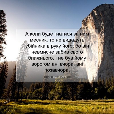 Picture 07 - Ісус Навин 20:5 UKR - А коли буде гнатися за ним - Bible Verse Picture