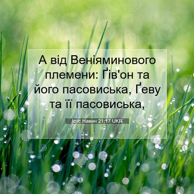 Picture 07 - Ісус Навин 21:17 UKR - А від Веніяминового - Bible Verse Picture