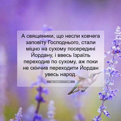 Picture 07 - Ісус Навин 3:17 UKR - А священики, що несли - Bible Verse Picture
