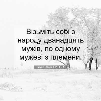 Picture 07 - Ісус Навин 4:2 UKR - Візьміть собі з народу - Bible Verse Picture