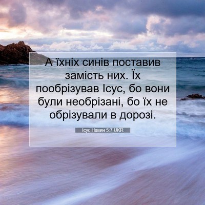 Picture 07 - Ісус Навин 5:7 UKR - А їхніх синів поставив - Bible Verse Picture
