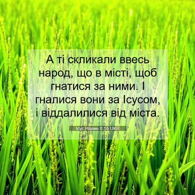 Picture 07 - Ісус Навин 8:16 UKR - А ті скликали ввесь народ, - Bible Verse Picture