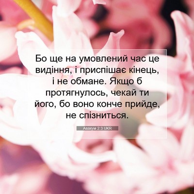 Picture 07 - Авакум 2:3 UKR - Бо ще на умовлений час це - Bible Verse Picture
