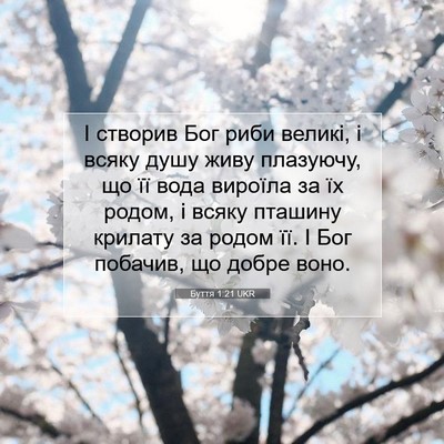 Picture 07 - Буття 1:21 UKR - І створив Бог риби великі, - Bible Verse Picture