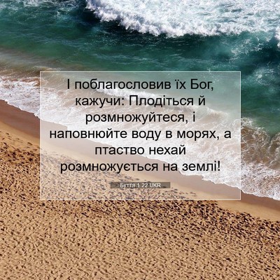 Picture 07 - Буття 1:22 UKR - І поблагословив їх Бог, - Bible Verse Picture