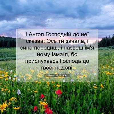 Picture 07 - Буття 16:11 UKR - І Ангол Господній до неї - Bible Verse Picture