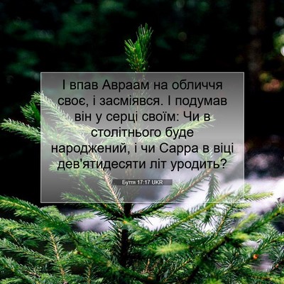 Picture 07 - Буття 17:17 UKR - І впав Авраам на обличчя - Bible Verse Picture