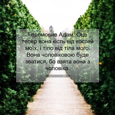 Picture 07 - Буття 2:23 UKR - І промовив Адам: Оце тепер - Bible Verse Picture