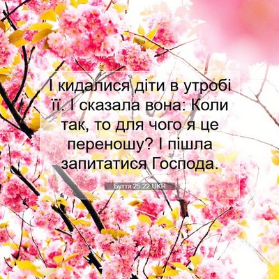 Picture 07 - Буття 25:22 UKR - І кидалися діти в утробі - Bible Verse Picture