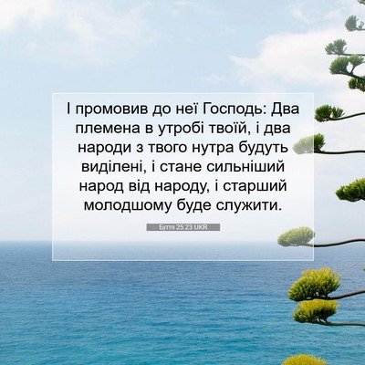 Picture 07 - Буття 25:23 UKR - І промовив до неї Господь: - Bible Verse Picture