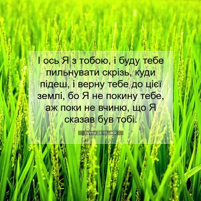 Picture 07 - Буття 28:15 UKR - І ось Я з тобою, і буду тебе - Bible Verse Picture