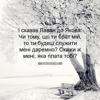 Picture 07 - Буття 29:15 UKR - І сказав Лаван до Якова: Чи - Bible Verse Picture