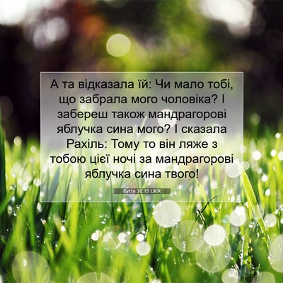 Picture 07 - Буття 30:15 UKR - А та відказала їй: Чи мало - Bible Verse Picture
